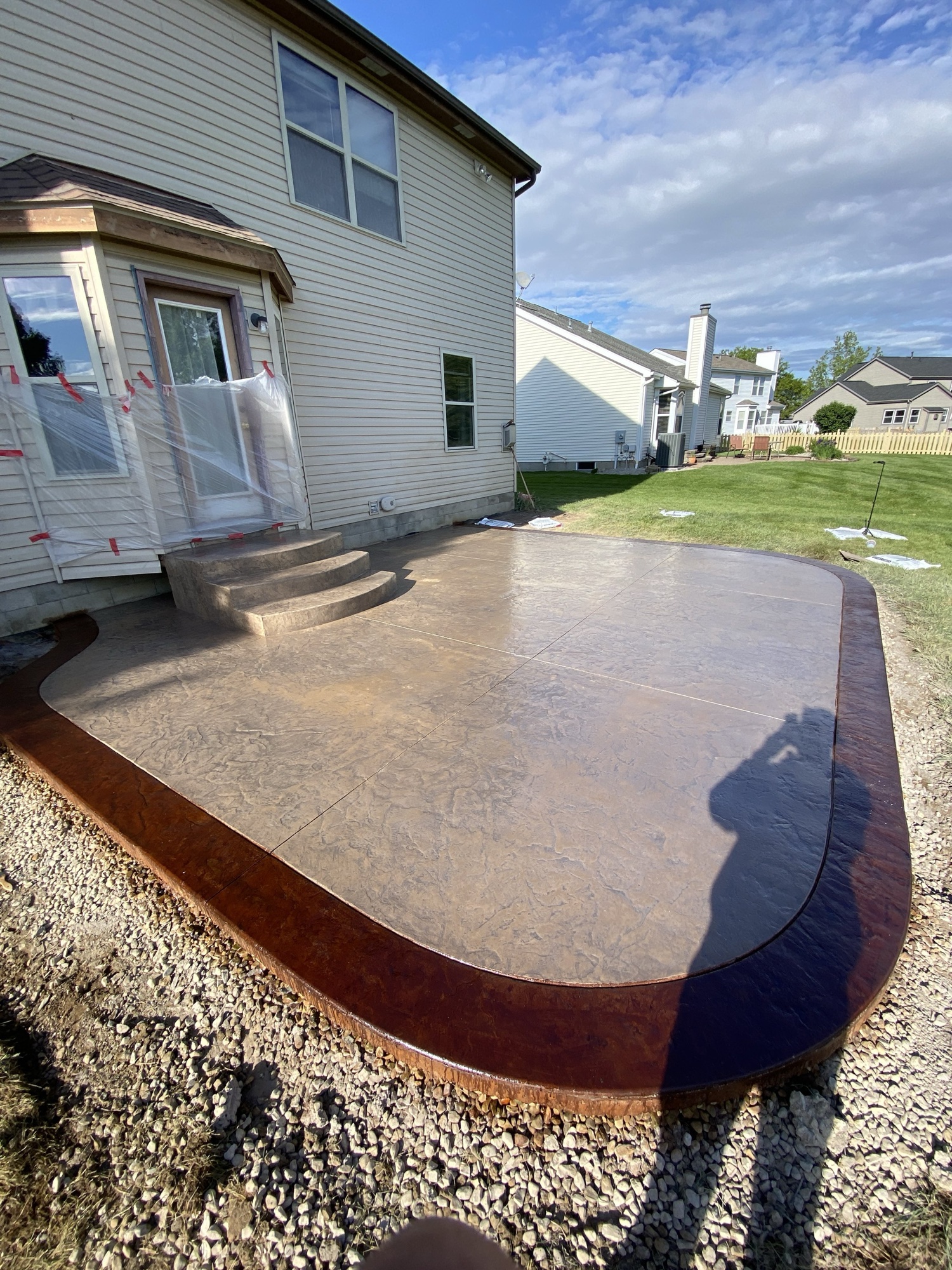 Stamped Patio in New Albany, OH by O's Concrete