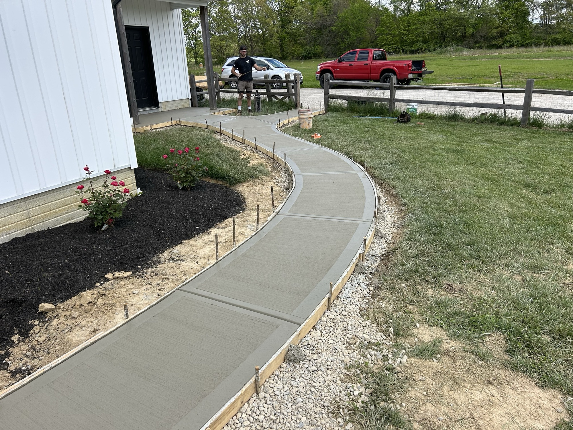 Walkway in Dublin, OH by O's Concrete